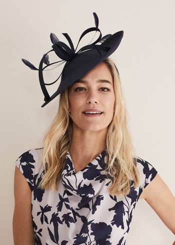 Phase Eight Shantung Oval Disc Fascinator Hats Navy Australia | AE5068721